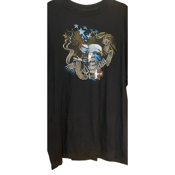 Colonial‎ Harley Davidson Eagle Prince George VA Black Graphic Size 3XL NWT - Picture 7 of 12